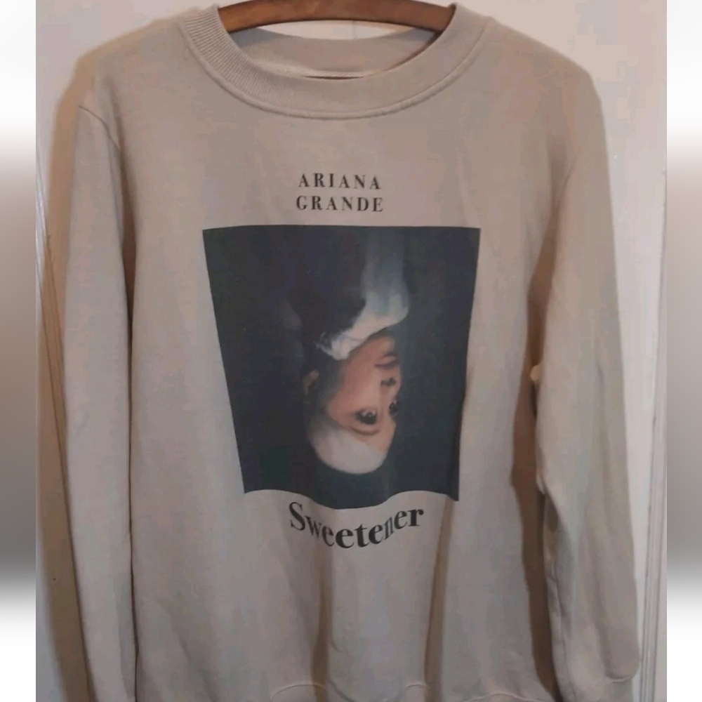 Ariana Grande Beige Graphic Sweater
